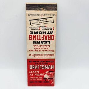 Vintage Matchbook Learn Drafting La Salle Univ. Chicago Illinois